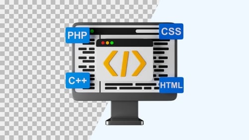 3D Animation Icon of Coding | Alpha Channel