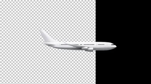 Civil Aircraft Animation Alpha Channel 1080p
