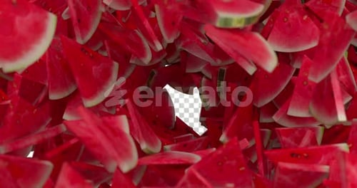 Watermelon Slices Falling Fresh Reveal
