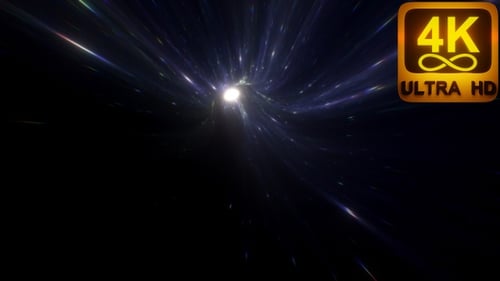 Seamless loop galaxy exploration through outer space towards glowing milky way Traveling stars