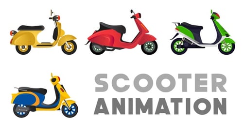 Animated Scooter Vehicle Collection With Alpha Channel