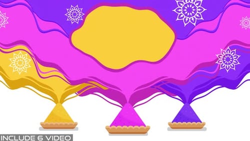 Holi Festival Animated Background and Color Transition Pack