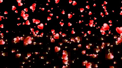 Red Hearts Floating Alpha Overlay for Romantic Backgrounds