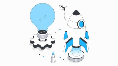 Startup Technology Isometric Animation Alpha Channel