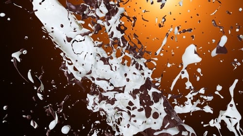 Mischen von Milch und Schokolade Splash V3
