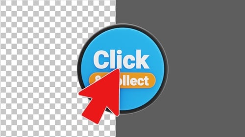 3D Click and Collect Sign | Alpha Channel