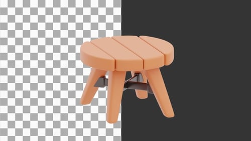 3D Animation of Stylish Round Coffee Table | Alpha Channel