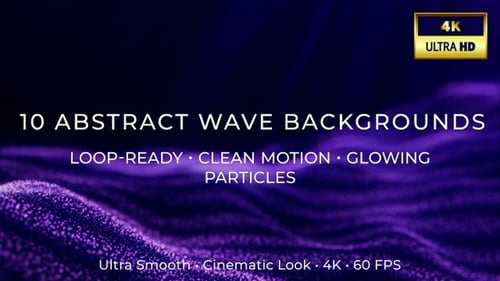 10 Filmmusik Wave-Loops | 4K-abstraktes Hintergrundpaket Band 2