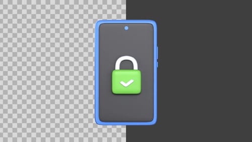 3D Animated Mobile Security Icon