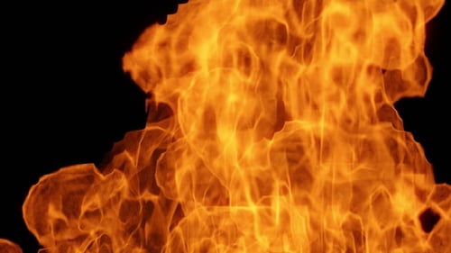 Fire Transition Looping Animation with Black Background