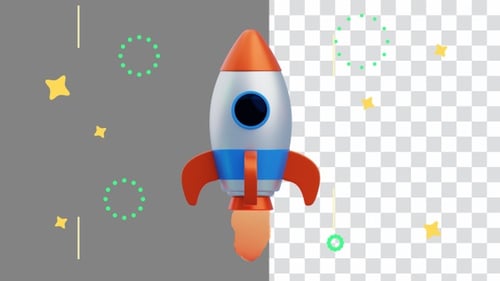 3D-Animation von Rocket to Space | Alpha Channel
