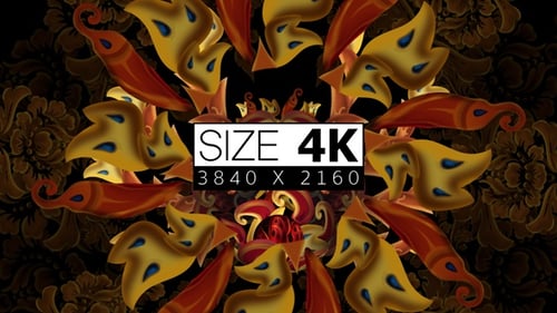 Vibrant Decorative Floral Abstract Looping Background Animation