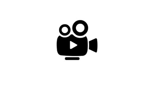 Minimalist Video Camera Icon Line Drawing Reveal