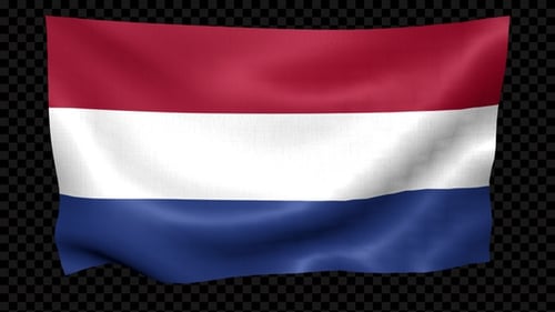 Realistic Waving Netherlands Flag Animation