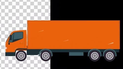 Container Truck Movement - Alpha Channel