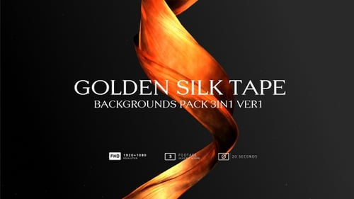 Elegant Golden Silk Ribbon Fluid Motion Background