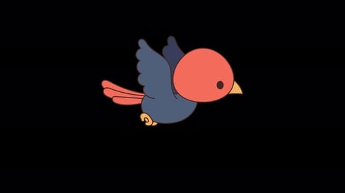 Flat Design Cartoon Bird Flying Animation