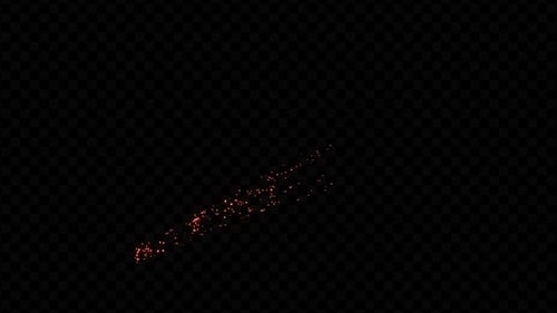 Dynamic Fiery Particle Trail Effect Transition