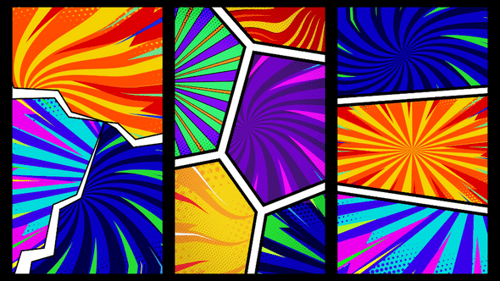 Comic Book Pop Art Panels Background Loop Animation
