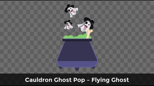 Halloween Cauldron Ghost Pop — Animation amusante de potions de fantômes volantes