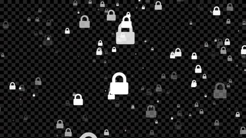 Padlock Icon Flying Alpha Loop
