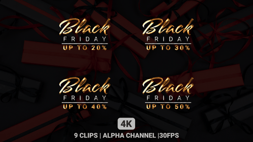 Golden Black Friday Sale Discount Text Reveal Pack