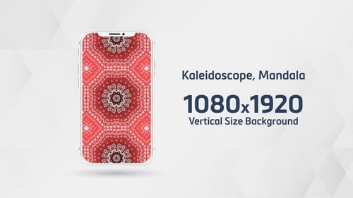 Mandala criativa, fundo abstrato caleidoscópico, floral, conceito, círculo, vermelho geométrico vertical