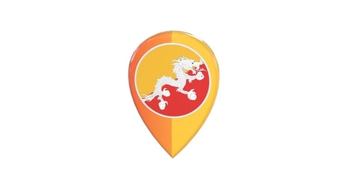 Mapa de la bandera de Bután Pin Alpha