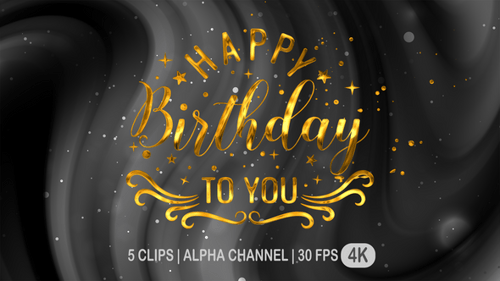 Golden Liquid Happy Birthday Calligraphy Reveal