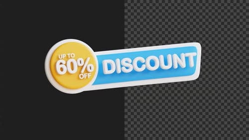 Modern 3D Animated Discount Sale Badge Reveal