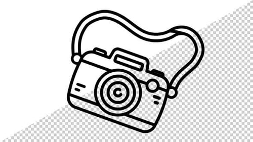Animated Sketch Camera Icon Rotation Loop