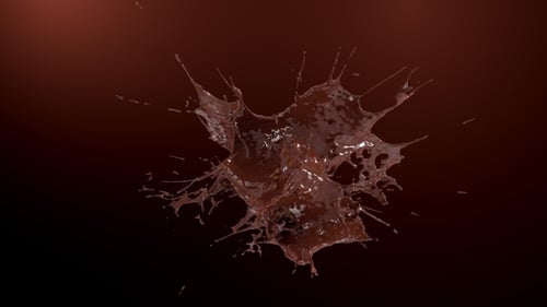 Realistic Chocolate Liquid Splashing Animation