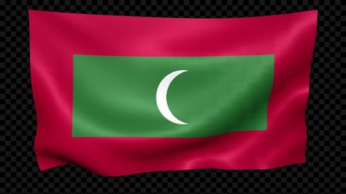 Maldives Flag Realistic Waving Loop
