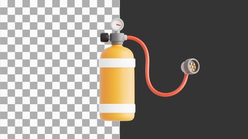 3D Animation of High-Quality Oxygen Tube for Safe Breathing Support | Alpha Channel