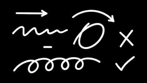 Hand Drawn Doodle Elements Animation Transparent Background