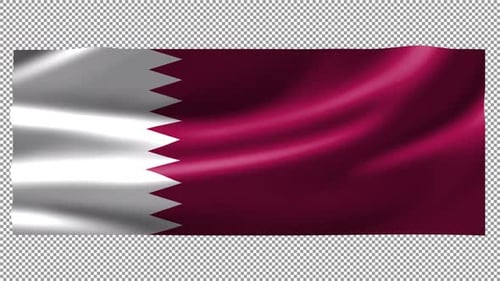 Waving Qatar Flag Seamless Loop for National and International Content