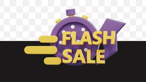 Modern Animated Stopwatch Flash Sale Title