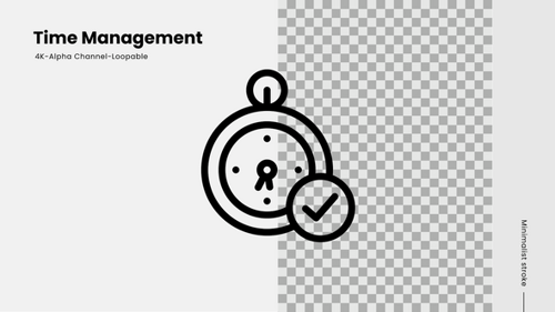 animación de iconos de línea de gestión del tiempo