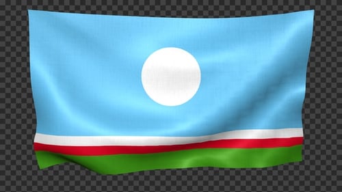 Drapeau de la République de Sakha ondulé en boucle