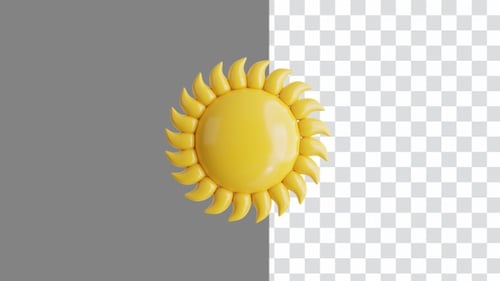 Sunny Horizons: A Bright Weather Forecast Ahead 3D Animation | Alpha Channel