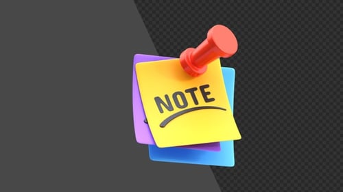 3D Animation of Memo Notes | Alpha Channel