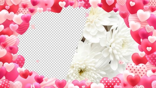 Animated Romantic Hearts Frame Reveal