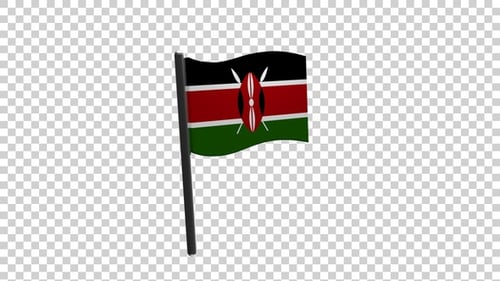 3D Waving Flag of Kenya Animation