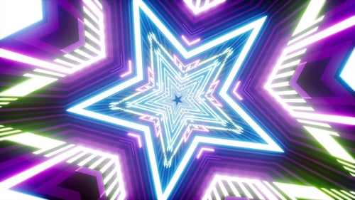 Neon Star Event Vj Loop in fluoreszierender Farbe