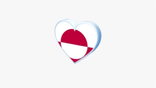 Animated Greenland Flag Heart Loop for National Pride