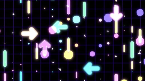 Neon Arrows On Gird