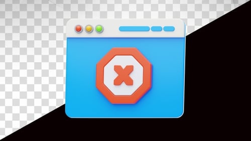 Animação 3D do bloqueador de anúncios