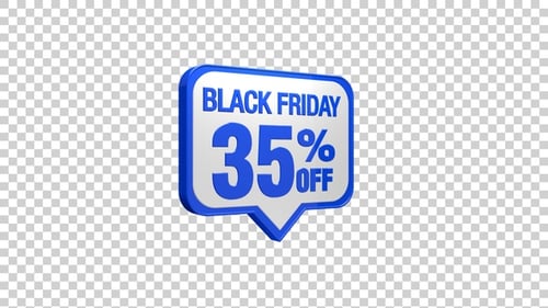 Black Friday 35 Percent Off Sales Bubble Animation