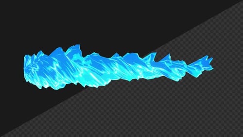Animation en boucle avec effet de feu bleu de style anime avec fond transparent