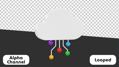 3D Animation of Cloud Network | Alpha Channel
